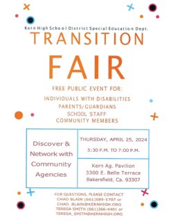 special education department transition fair flyer